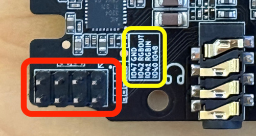 Image showing location of pin header group 1 on board
