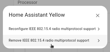 Screenshot showing where to Remove 802.15.4 radio multiprotocol support
